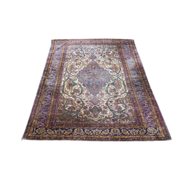 Traditional Antique Mohtasham Kashan Rug 4' x 6'10'' For Sale - Image 3 of 12