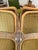 A classic set of 4 Cesca style barstools in the style of Marcel Breuer, circa 1970s–80s. Recently reupholstered in a...