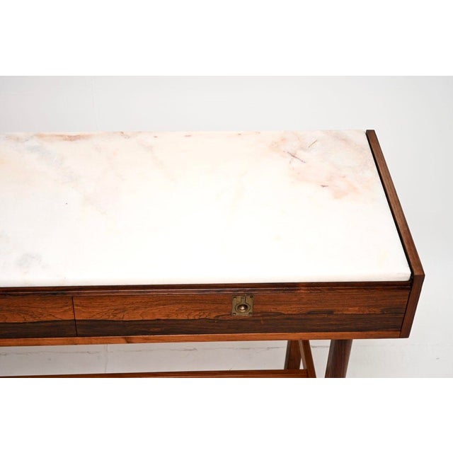 Vintage Console Table with Marble Top by Robert Heritage for Archie Shine, 1960 For Sale - Image 6 of 12