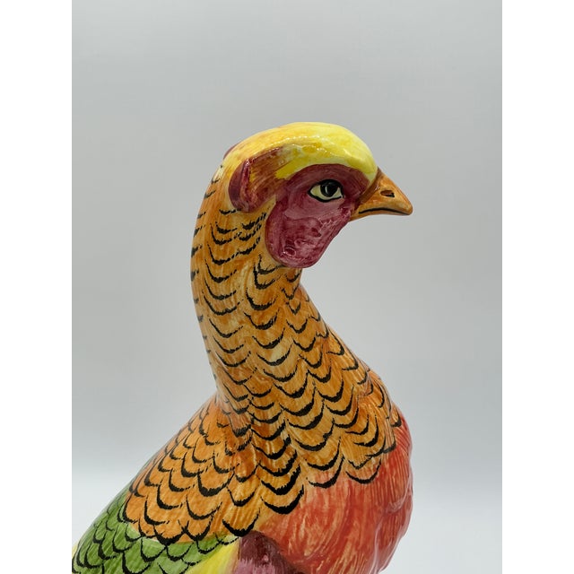 Abigails Italy Hand-Painted Porcelain Pheasant Figurine – Large Colorful Bird For Sale - Image 13 of 13