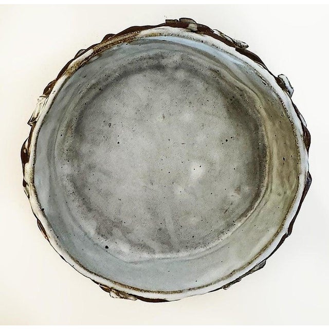 1970s Vintage Studio Pottery Catchall Bowl With Twigs and Leaves For Sale - Image 5 of 5