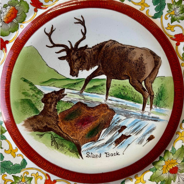 English Antique Wedgwood Etruria English Sporting Scene Decorative Plate, Circa 1890 For Sale - Image 3 of 7