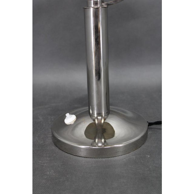Art Deco Nickel Table Lamp, Czech, 1930s For Sale - Image 3 of 12