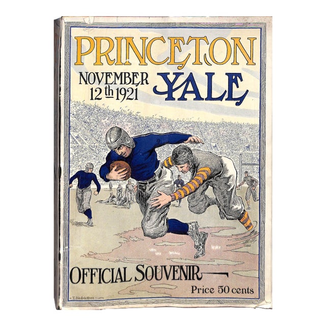 Official Souvenir Program of the Princeton-Yale Football Game Yale Bowl 1921 For Sale