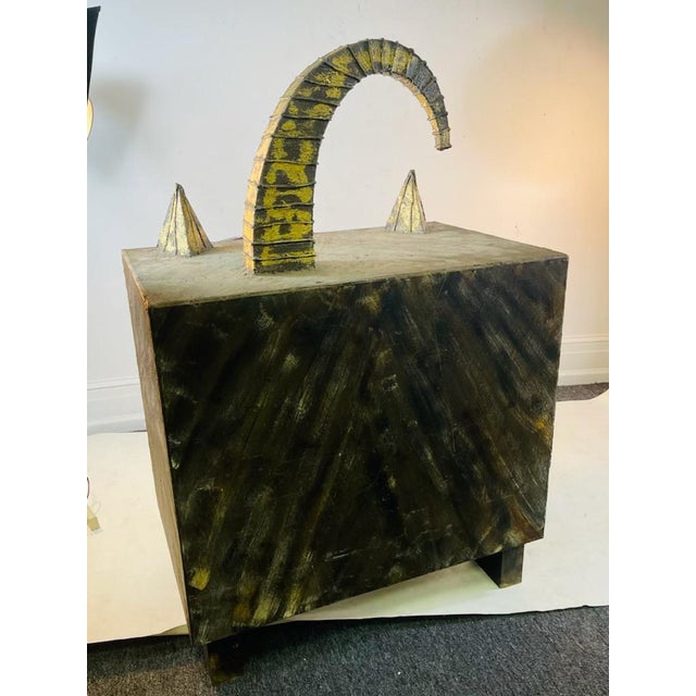 Incredible Brutalist Style Metal Cat Cabinet. For Sale - Image 10 of 11