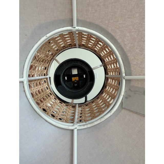 Rustic Contemporary Woven Rattan Pendant Light For Sale - Image 3 of 3