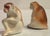 Charming pair of porcelain salt and pepper shakers in the shape of a pair of monkeys. Marked “Made in Occupied Japan”...