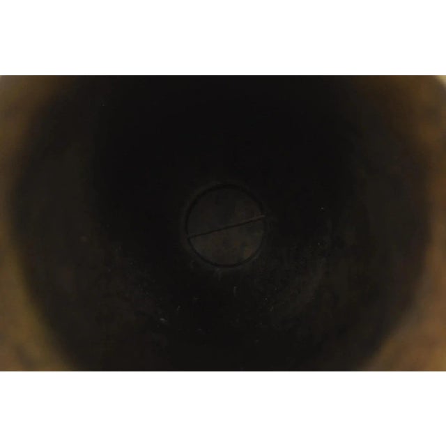 Antique French Art Deco Bronze Fluted Altar Vase W/ Butterfly Moth - A Pair For Sale - Image 11 of 12