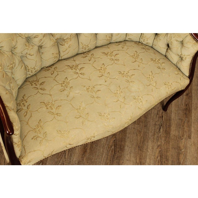 Regency Style Vintage Mahogany Frame Settee For Sale In Philadelphia - Image 6 of 12