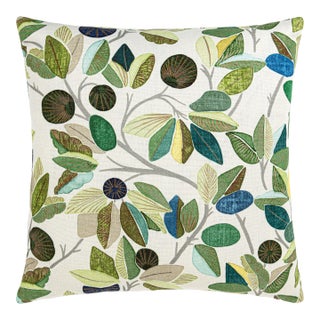 The House Of Scalamandré Linden Square Pillow In Foliage For Sale