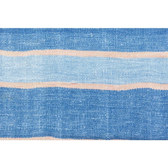 Blue Vintage Indian Dhurrie Rug Doris Leslie Blau For Sale - Image 8 of 11