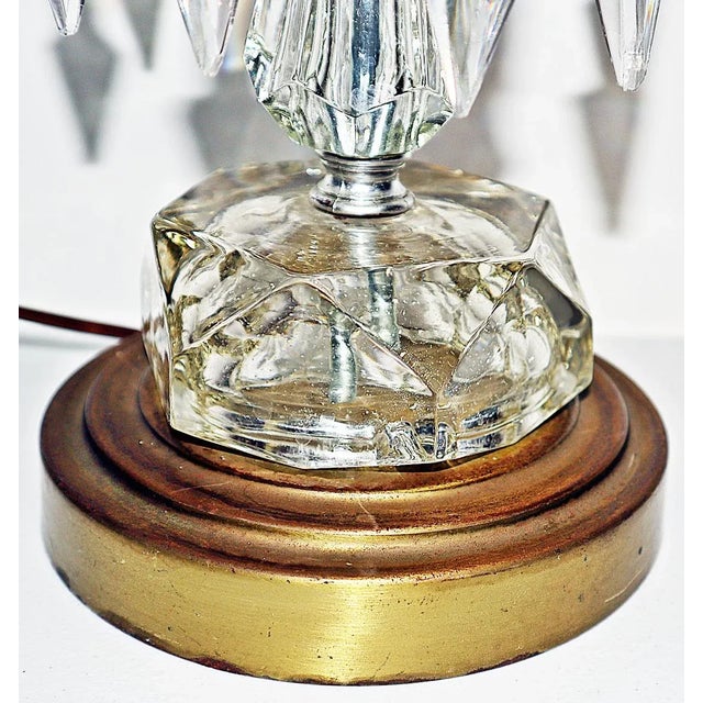 Hollywood Regency Crystal Table Lamp For Sale In West Palm - Image 6 of 7