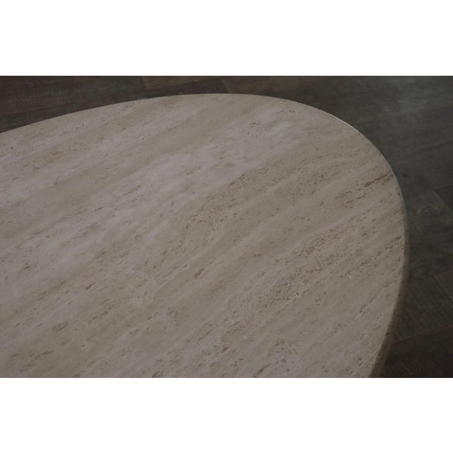 Oval Argo Dining Table in Travertine by Carlo Scarpa for Simon Gavina, 1970s For Sale - Image 10 of 11