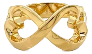 Tiffany & Co. Picasso Infinity 18k Yellow Gold Double Hearts Ring - Size 6.5