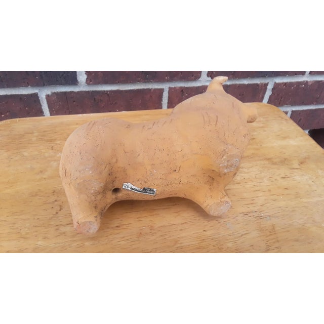 Rosenthal Netter Rosenthal Netter Mid-Century Modern Terracotta Bull For Sale - Image 4 of 7