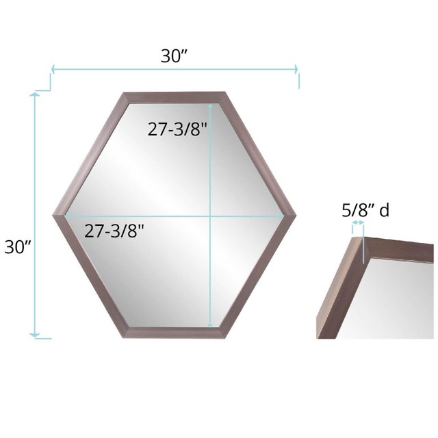 Glass Graphite Foil Hexagonal Mirror For Sale - Image 7 of 9