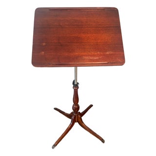 Victorian Music Stand Podium Book Stand Mahogany & Wrought Iron Adjustable 1890s For Sale