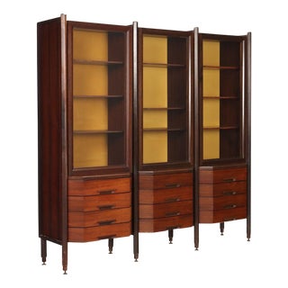 Vintage Wood Veneer Cabinet, Italy, 1960s For Sale
