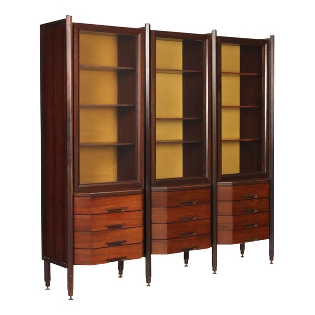 Vintage Wood Veneer Cabinet, Italy, 1960s For Sale