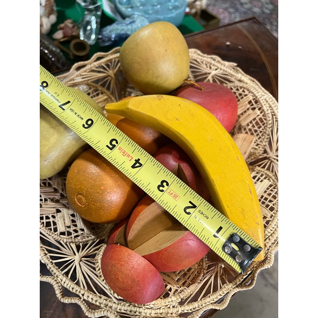 Up for consideration is a beautiful vintage MCM geometric fruit and wicker bowl. This would look lovely in your home and...