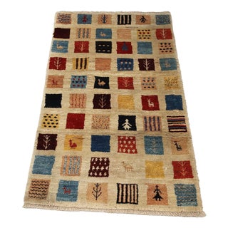 Middle Eastern Gabbeh Rug in Wool For Sale