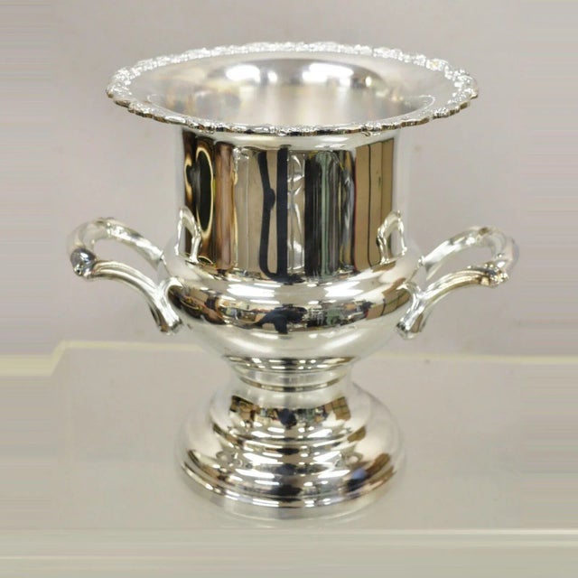 Vintage Oneida Silver Plated Victorian Style Wine Champagne Chiller Ice Bucket For Sale - Image 12 of 12
