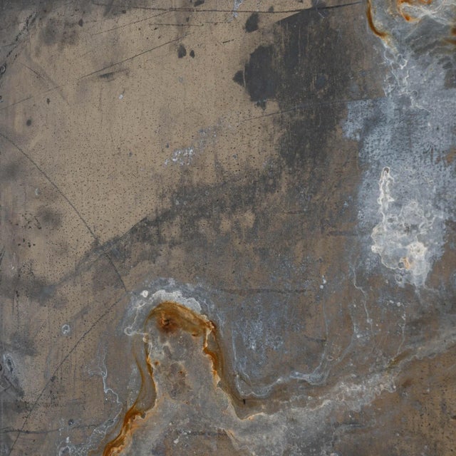 Gray Abstract Metal Triptych in Wooden Frame - 3 Pieces For Sale - Image 8 of 13