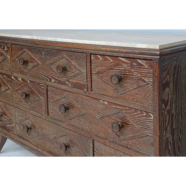 Not Yet Made - Made To Order Bespoke Cerused Oak Chest in the Mid-Century Manner For Sale - Image 5 of 7