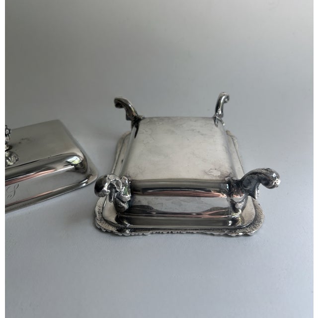 Vintage Seranco Silver Plate Covered Butter Dish For Sale - Image 12 of 18