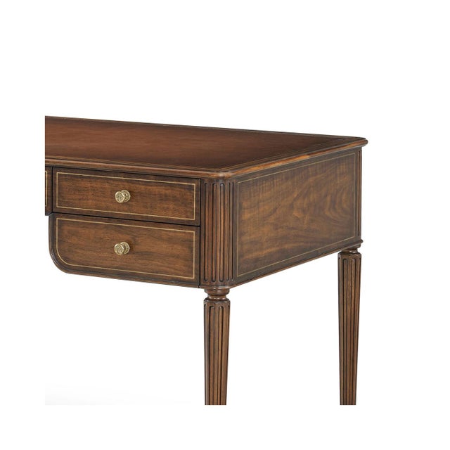 English Regency Style Walnut Desk For Sale - Image 3 of 4
