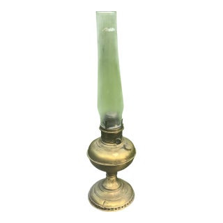 1890s Naugatuck Oil Lamp With Aladdin Chimney For Sale