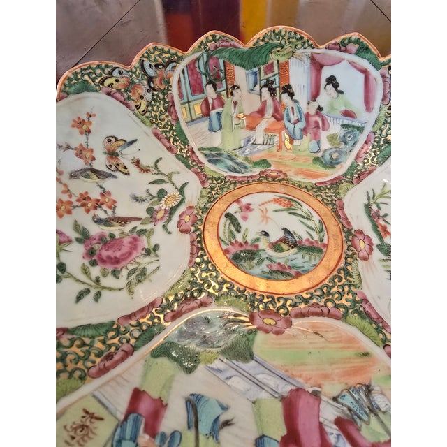 Antique Chinese Porcelain Large Rose Medallion Bowl For Sale - Image 4 of 12