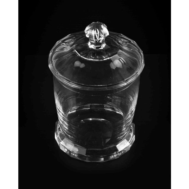 Glass candy box is an original decorative object realized in the 1970s. Transparent glass object perfect to preserve your...