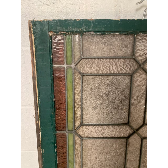 Arts & Crafts Vintage Mid 20th Century Stained Glass Window For Sale - Image 3 of 9