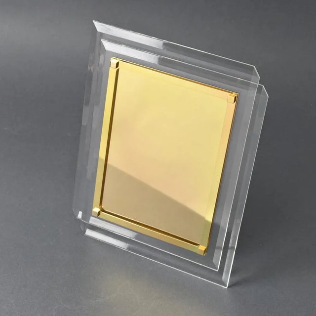 Acrylic and Gilt Metal Picture Frame from Acyde, 1970s For Sale - Image 10 of 13