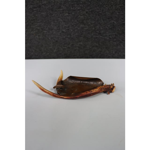 Berry & Co. Copper Ashtray With Deer Antler Handle For Sale - Image 10 of 14