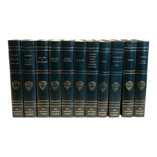 Harvard Classics Green Leather Bound Books - Set of 11 For Sale