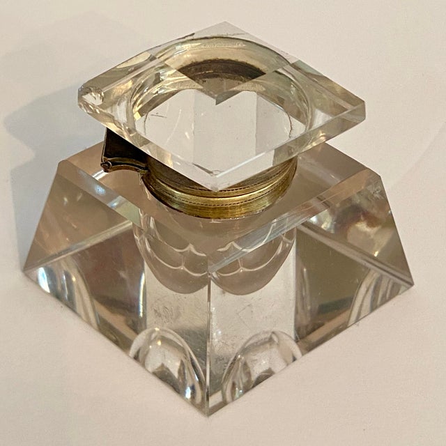Late 20th Century Antique Crystal Desktop Inkwell For Sale - Image 5 of 14