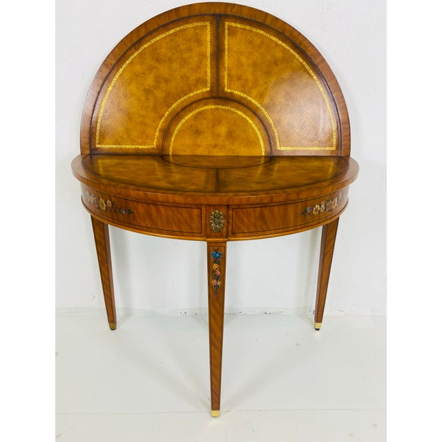 Hand Painted Leather Topped Side Table/Game Table After Maitland Smith. For Sale - Image 10 of 10