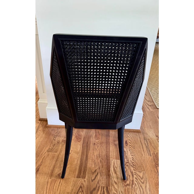 McGuire Cane Dining Armchairs by Kara Mann for McGuire/Baker Furniture, Milling Road Collection Pair For Sale - Image 4 of 9