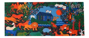 Vintage 1970s Noah's Ark Fabric Wall Hanging