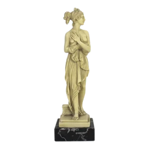 Vintage Italian Venus Sculpture on Black Marble Base Nude