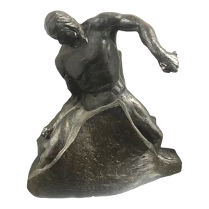 Stone Carver Emerging From the Stone Plaster Maquette