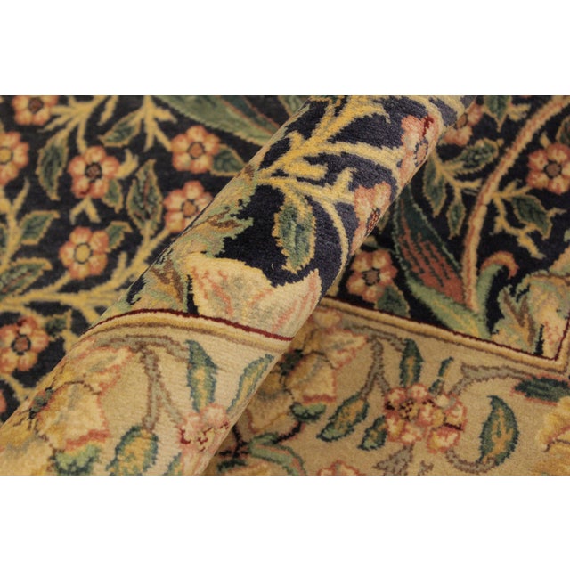 Floral 1990's Heritage Blue/Taupe Wool Rug - 4'1''x6'3'' For Sale In New York - Image 6 of 9