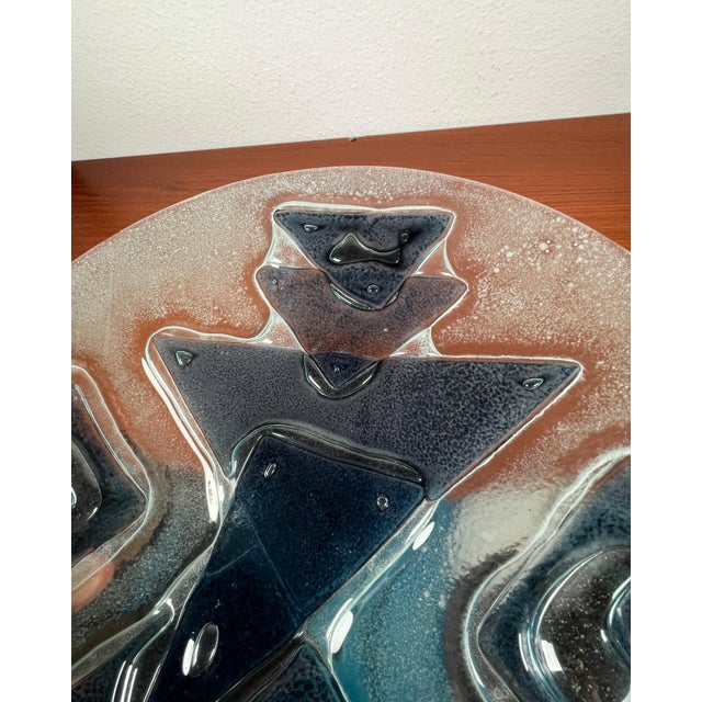 Blue Mid-Century Large Danish Art Glass Bowl, 1960s For Sale - Image 8 of 18