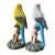 Pair of Resin Parakeet Figurines – 6.1" Realistic Bird Sculptures on Branches For Sale