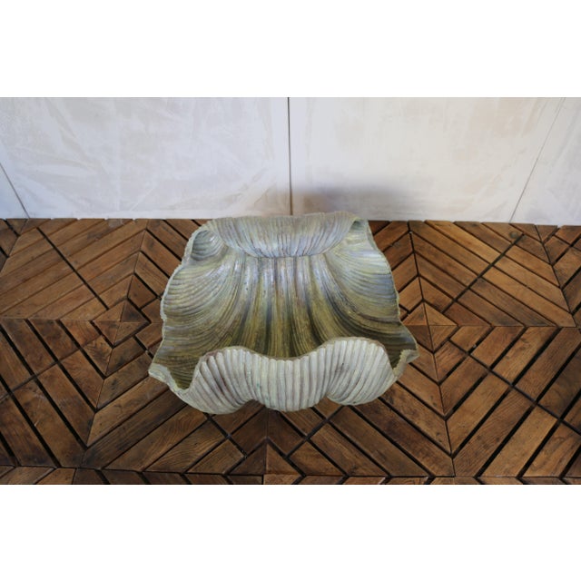 Vintage Italian Carved Wood Shell-Form Coffee Table With Glass Top, 1970s For Sale - Image 14 of 18