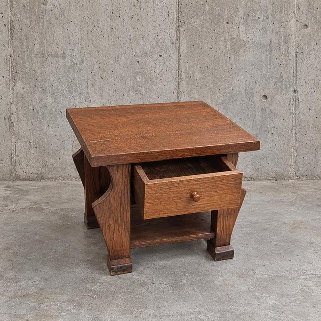 Vintage Brown Nightstands in Oak, Set of 2 For Sale - Image 14 of 15