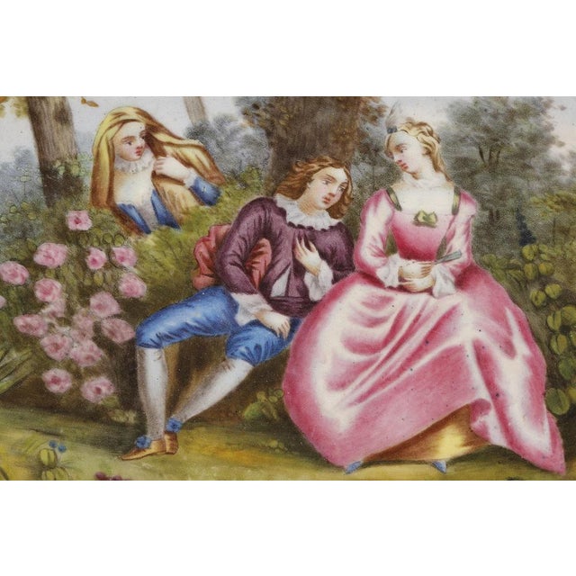 Large Louis XV Style Casket in Rosewood, Gilt Bronze and Porcelain, 1870 For Sale - Image 11 of 17