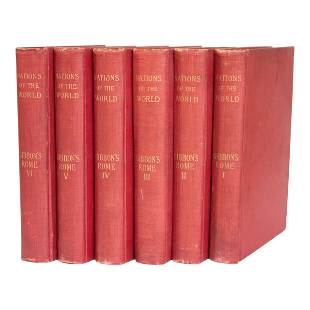 1899 Edward Gibbon "The Decline and Fall of the Roman Empire", Complete Set of 6 Volumes For Sale